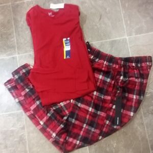Red Plaid Mens Pajamas